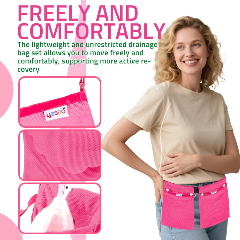 Mastectomy drainage pouch and Shower for Support Adjustable Comfort Pink 1 - BeesActive Australia