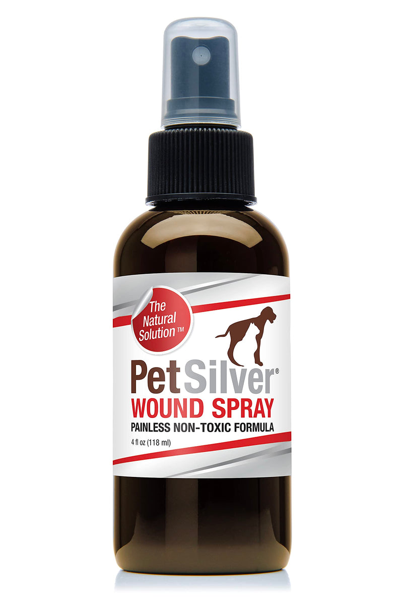 PetSilver Wound & Skin Spray with Patented Chelated Silver, Allergy Relief for Dogs Itching, Hot Spot Treatment for Dogs, Cat and Dog Wound Care, Natural Skin Soother for Dogs, USA, 4 fl. oz. 4 oz - BeesActive Australia