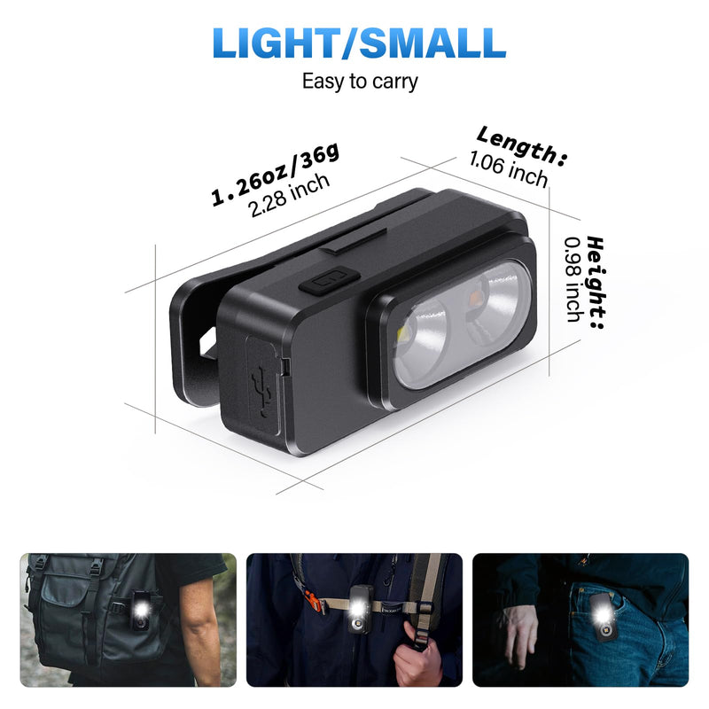 Headlamp Rechargeable 2PCS，Super Bright Motion Sensor Head Lamp with 8 Modes ，Head Lights for Forehead with Clip & Magnetic， IPX7 Waterproof Led Headlamp for Camping, Hunting，Hard Hat
