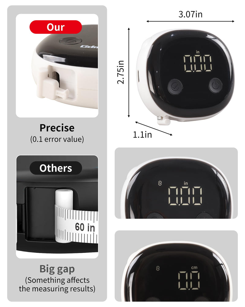 Smart Body Measuring Tape - Bluetooth Measuring Tape for Body Measurements with App - LED Display and Locking Retractable Measure for Weight Loss/Fitness - 60in/150cm - BeesActive Australia