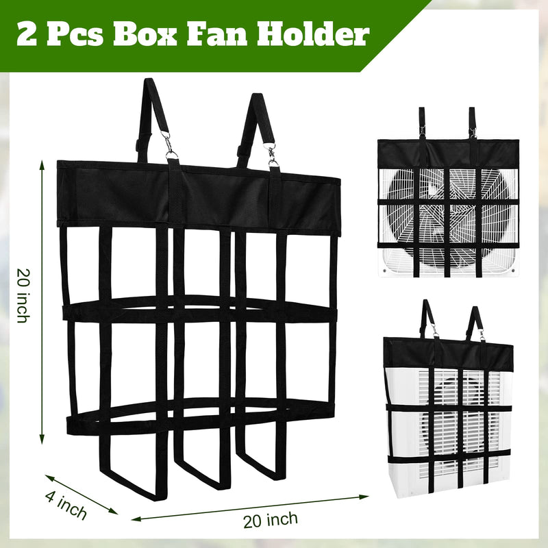 Tessco 2 Pcs Box Fan Holder Horse Stall Classic Fan Bag Hanging Web Horse Fan Holder Nylon Box Fan Hay Bag, Black - BeesActive Australia