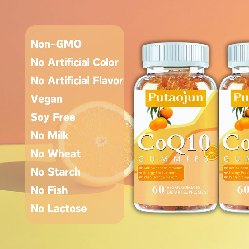 coq10 Gummies | coq10 Gummies for Adults | Orange Flavor | Sugar Free Coenzyme Q10 Vitamins Muscle & Bone Energy | Ultra High Absorption, Cellular Energy, Antioxidant (120 Count (Pack of 2)) 60 Count (Pack of 2)