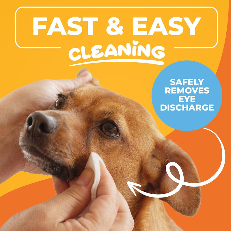 220 Dog Eye Wipes Biodegradable textured pre-soaked Dog Wipes - Hypoallergenic Cleaning For Dogs and Cats - Jojoba Oi Remove Tear Stains, Dog Eye Crust & Eye Discharge 220 PCS Pet Eye Wipes