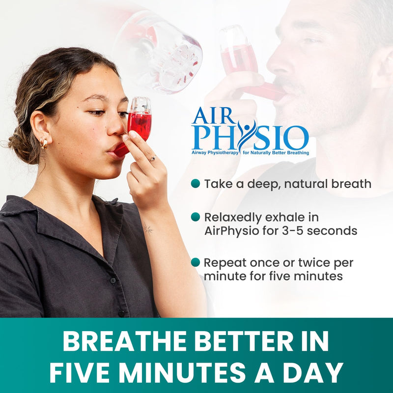 AirPhysio | Drug-Free Portable Breathing Trainer Device for Lungs | Breathe Better, Improve Lung Health & Mucus Clearance | Made in Australia