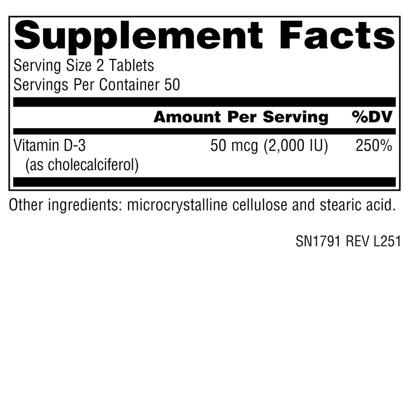 Source Naturals Vitamin D 3, Bioactve Form for Bone & Immune Health* - 1000 iu - 100 Tablets