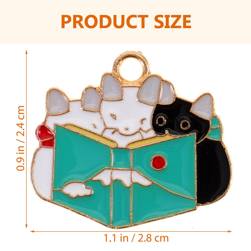 VALICLUD Pack of 20 Metal Cat Charms Enamel Cat Design Pendant Cartoon Kitty Pendant Alloy Animal Pendant Hanging Charms for Jewelry Making DIY - BeesActive Australia