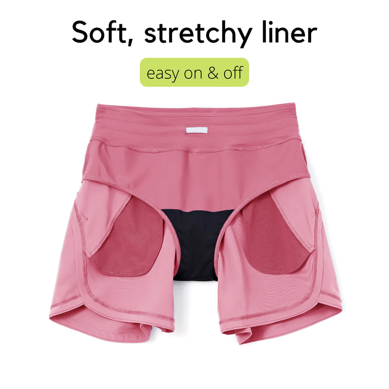 Willit Women's 5" Swim Board Shorts Quick Dry Beach Swimming Shorts UPF 50+ High Waisted Liner Pockets 5" INSEAM 4 Peach