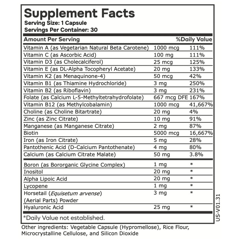 envitamin Womens Methylated Multivitamin Multimineral Horsetail, Iron, Biotin Complex with L Methylfolate for Ultra Absorption (2 Pack) 60 Count (Pack of 1) Methylated 2 Pack