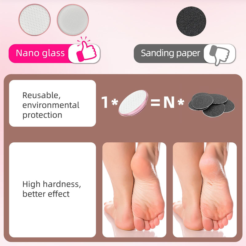 Electric Foot File Callus Remover - 3 Speeds & 4 Nano Glass Heads for Smooth Feet - Professional Pedicure Tool for Dead Skin Hard & Cracked Heels - Rechargeable & Portable - BeesActive Australia