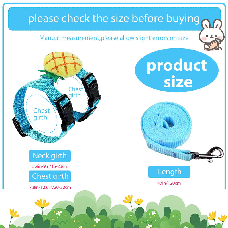 4 Sets Adjustable Bunny Rabbit Harness and Leash Set Small Pet Cute Vest Harness Leash Ferret Harness Guinea Pig Harness Ferret Leash with Decorations for Bunny Kitten Puppy, Small Pets - BeesActive Australia