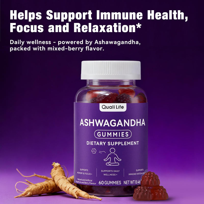 Ashwagandha Gummies for Relax & Cortisol Support – High Strength Root Extract with Cranberry & Chaste Tree, Grapefruit & Berry Flavour – Vegan, Non-GMO, Gluten-Free – 120 Gummies (60 Days) 2