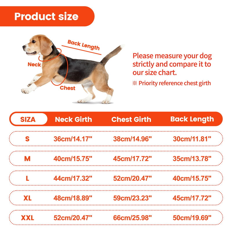 Dog Coat, Dog Jacket Upgraded Sturdy Built-in Harness, Elastic and Tightenable High Collar Dog Clothes, Anti Scratch Zipper and Highly Visible Reflective Dog Winter Coat for Small Medium Large Dogs Orange XX-Large(chest:26in) - BeesActive Australia
