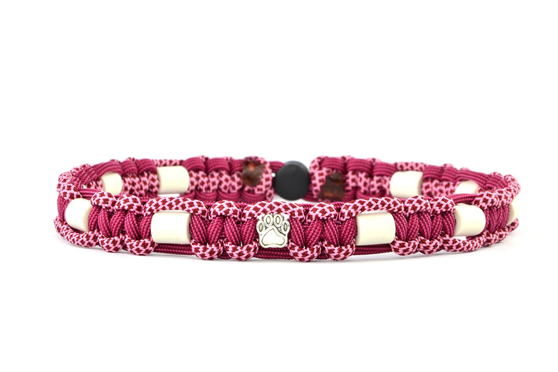 EM ceramic collar for dogs and cats - custom-made EM band original US paracord (31-40 cm, raspberry) 31-40 cm - BeesActive Australia