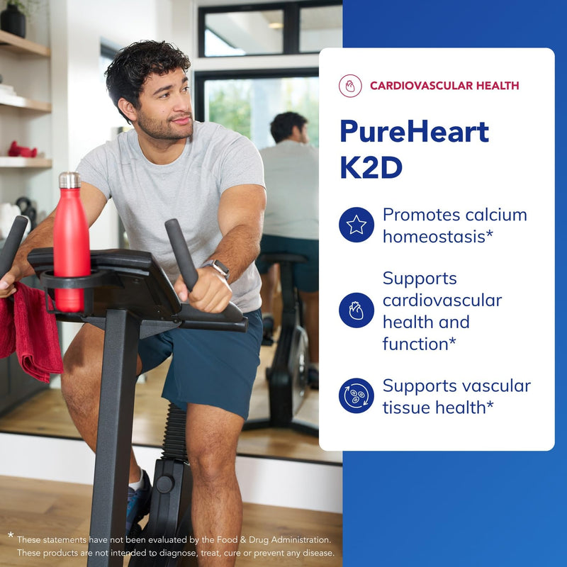 Pure Encapsulations PureHeart K2D, 60 Capsules | Heart Health Supplement*, with Vitamin K2 and D3, Cholecalciferol Vitamin D and MK-7, Non-GMO and Vegetarian