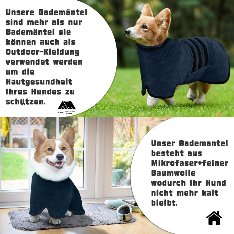 WUFANC dog bathrobe, dog bathrobe made of microfiber, extra absorbent and quick-drying, dog bathrobe with Velcro fastener and adjustable shrink strap for large, medium and small dogs (XXL) XXL - BeesActive Australia