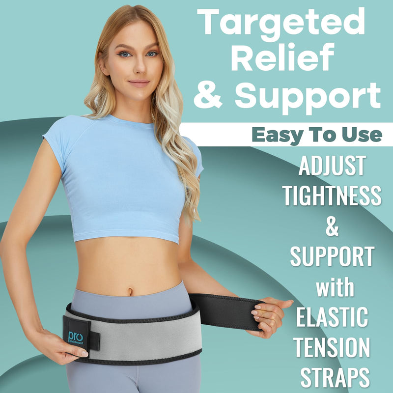 Pro Enrichment Sacroiliac SI Joint Hip Belt – USA Patented Lower Back Brace Support – Pelvic, Nerve, Sciatica Pain Relief. Adjustable Hip Brace, Non-Slip Si Belt for Women & Men (Regular) REGULAR (Hip Size 32-47 inch)
