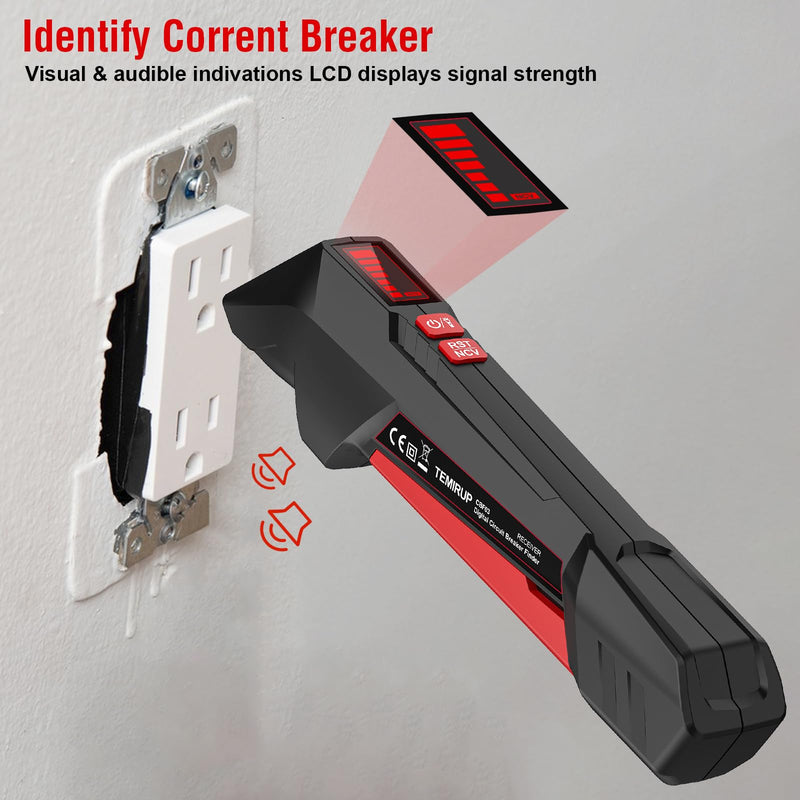 Circuit Breaker Finder with GFCI Outlet Tester, Electrical Circuit Tracer with LCD Display & NCV Test, 90-135V AC Circuit Breaker Finder Tool with Flashlight & Buzzer Alarm, Carrying Case CBF03 circuit breaker finder + 0 Accessories