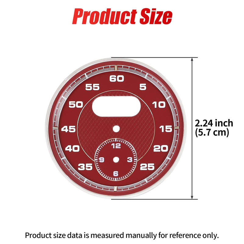 Car Clock Replacement dial Compatible with Porsche Cayenne 2011-2017 911 2012-2018 Macan 2014-2024 718 2016-2023 Panamera 2010-2016 Bordeaux Red Stopwatch Mounted Dashboard