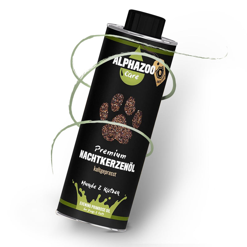 alphazoo Premium Evening Primrose Oil for Dogs & Cats 250 ml I Natural food oil with Omega-6 & Omega-9 fatty acids, cold-pressed I For shiny fur - BeesActive Australia