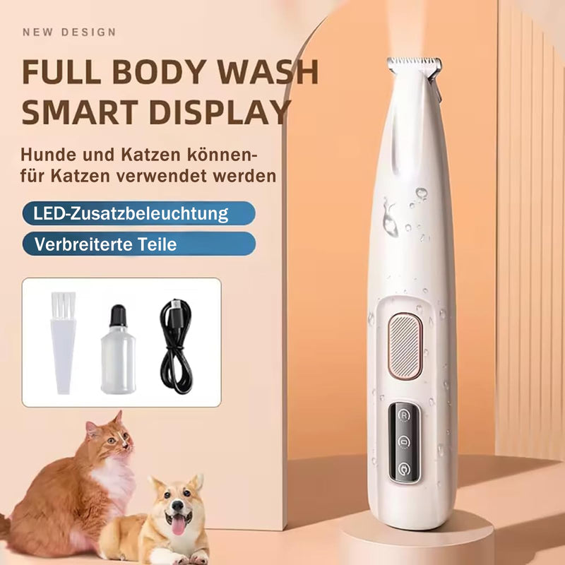Paw Trimmer for Dogs Hair Clipper Paw Trimmer with LED, Lower Noise Waterproof Dog Razor, Hair Clipper for Paws Pet Dogs Cats (White) White - BeesActive Australia