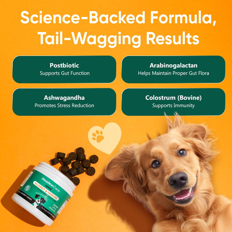 Allergies & Immune to Supports Allergy Relief & Healthy Immune System & Skin and Coat to Support Healthy Skin, Reduce Shedding, and Improve a Glossy, Shiny Coat, Bundle for Dogs