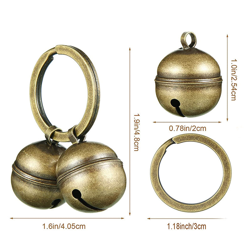 2 Strings in 4 Pieces Cat Dog Kitty Pet Collar Bells Pet Tracker Loud Brass Bell with 2x Anti-Lost ID Tube Tag for Pet Collars Necklace Potty Training, Save Birds and Wildlife Bell Bronze - BeesActive Australia