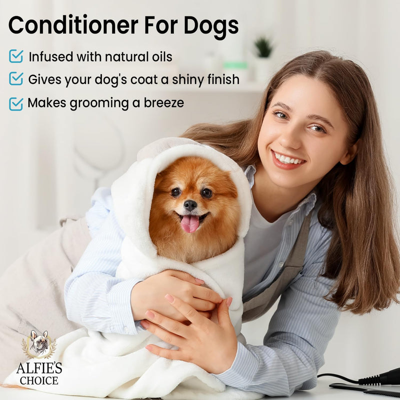 ALFIE'S CHOICE Dog Conditioner for Allergies and Itching & Daily Use - Detangling, Deshedding & Moisturizing Formula - Dog Coat Conditioner for Sensitive Skin & Grooming Puppy Conditioner - 16 fl oz Nourishing Conditioner - BeesActive Australia