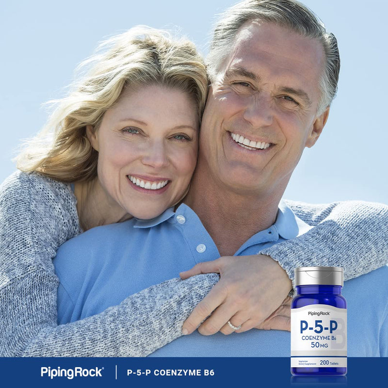 Piping Rock P5P Vitamin B6 | 50 mg | 200 Tablets | Pyridoxal 5-Phosphate Supplement | Vegetarian, Non-GMO, Gluten Free