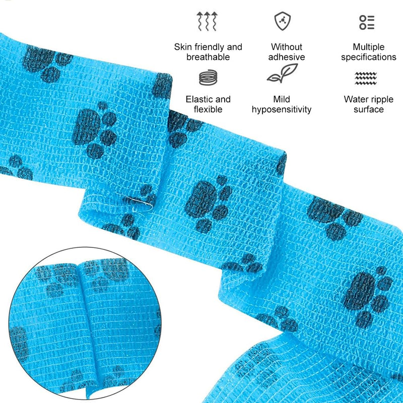 Self-adhesive bandage for pets, pet self-adhesive bandage, 4 pieces pet cohesive bandages, elastic cohesive adhesive bandage, cohesive fixing bandage, for dogs, cats, wrap adhesive bandage style 1 - BeesActive Australia