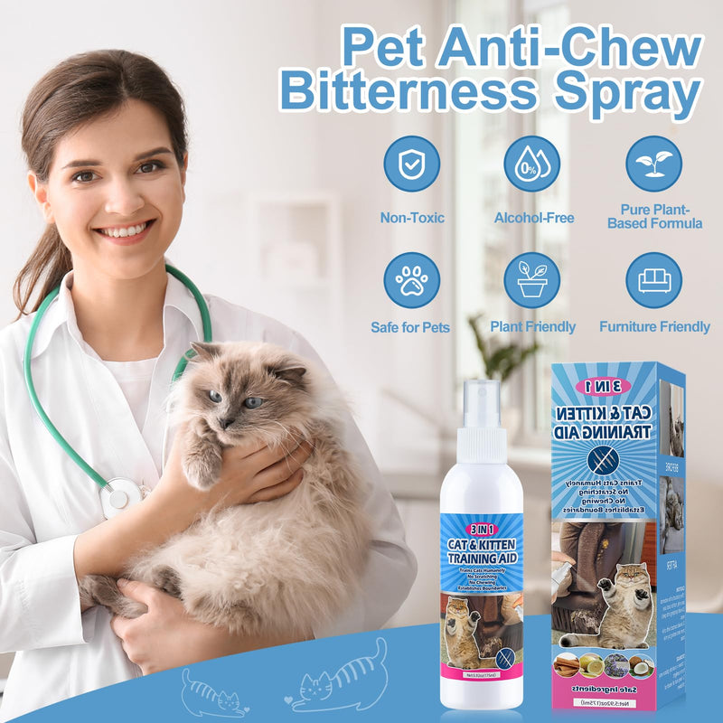 Cat Deterrent Spray. 175ML Cat Repellent Indoor for Cat and Kitten. Cat Scratch Furniture Protector. Effective Cat Repellent Spray Training Aid for Furniture, Curtains, Sofas, Indoor & Outdoor. pink - BeesActive Australia