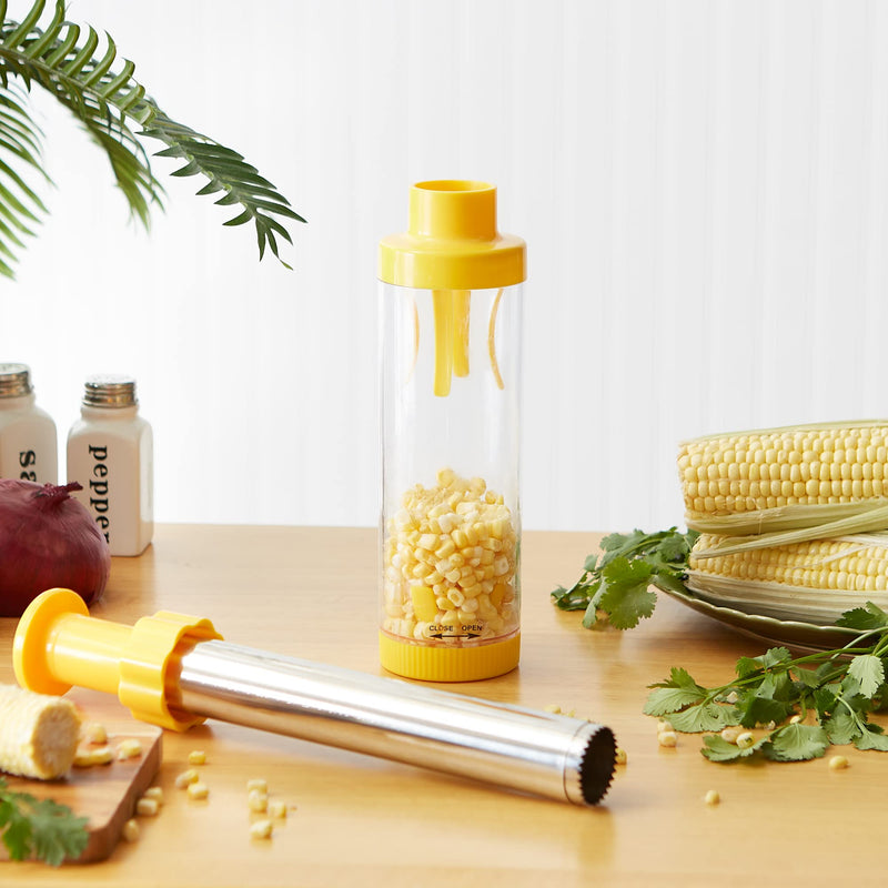 RSVP International Yellow Deluxe Corn Stripper, 10.5" | Quickly Remove Kernels from the Cob | No Splatters or Mess | Dishwasher Safe - BeesActive Australia