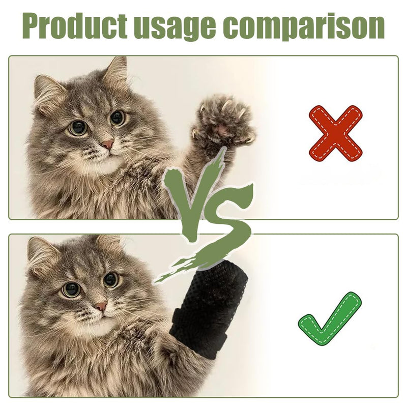 EOYVAIL Cat Claw Care, Paw Protector for Dogs and Cats, Cat Scratching Gloves, Paw Protector for Dog Boots, Adjustable (Pack of 4, Black, M) - BeesActive Australia