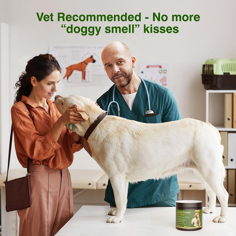 Dog Teeth Cleaning Powder,Natural Dental Powder for Plaque Remove,Tartar Control,7-Day Fresh Breath, No Brushing Needed, Chicken Flavor