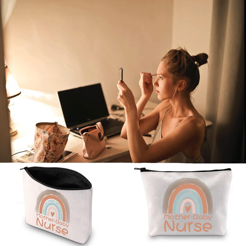 JXGZSO Mother Baby Nurse Rainbow Cosmetic Bag Caring For Tiny Humans and Strong Mamas Zipper Pouch (CARING Mother Baby Bag) CARING Mother Baby Bag - BeesActive Australia