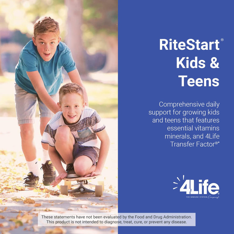 4Life RiteStart Kids and Teens Multivitamin Chewables, 120 Tablets | Vitamins, Minerals, Choline, Immune support, Energy, Growth, Brain health, Apple and orange flavors, Chewable tablets