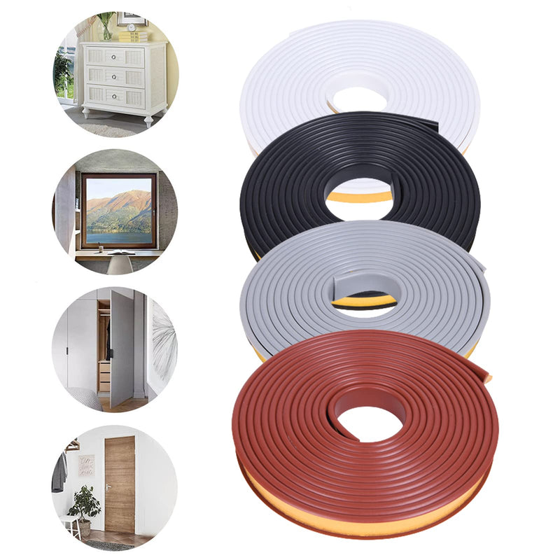 U-Shape Edge Banding, 16.4ft Self Adhesive Veneer Edging,TPE Flexible Furniture Edge Protector for Cabinet Repair Furniture Restoration (12MM, White) 12MM - BeesActive Australia