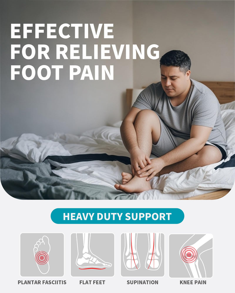 WalkHero Heavy Duty Pain Relief Insoles, 220+lbs High Arch Support Orthotics Inserts for Plantar Fasciitis, Flat Feet, Pronation and Heel Pain (Mens 8-8.5 | Womens 10-10.5, Coral Green) Mens 8 - 8.5 | Womens 10 - 10.5 - BeesActive Australia