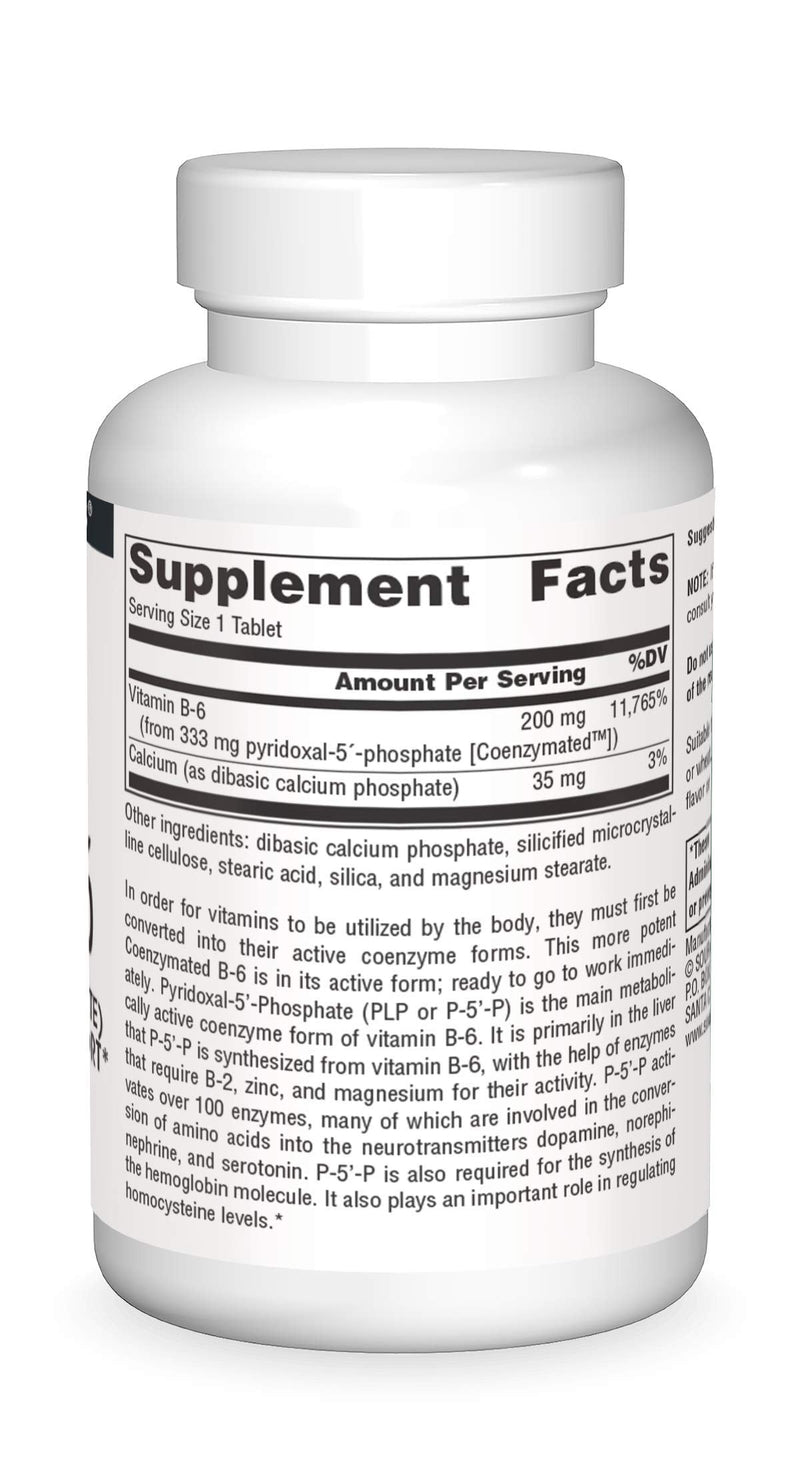 Source Naturals, Coenzymated B-6, Vegan - 333mg - 60 Tablets | Promotes a Healthy Nervous System 60 Count (Pack of 1)