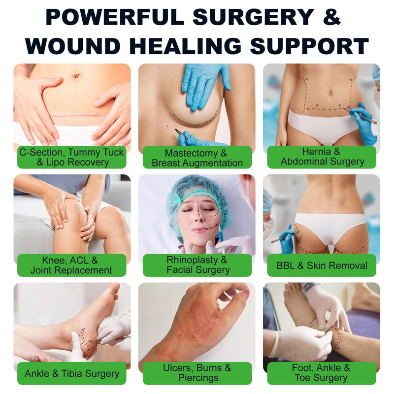 Wound Healing Supplement, Scar & Wound Care, General and Plastic Surgery Support, Heal Faster & Aids in Recovery Time - 90 Vegan Caps