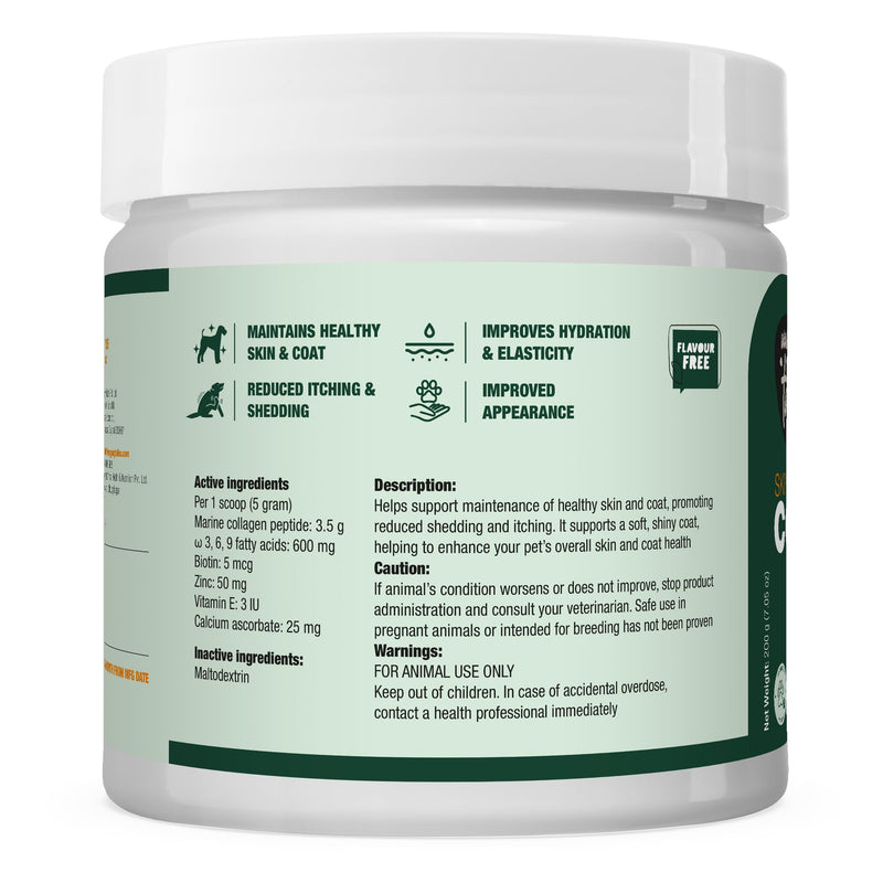 Wagging Tails Collagen Peptide Topper Powder | Skin & Coat + Bone & Joint - 7.05 oz Each | for Dogs & Cats of All Breeds | Easy to Digest | No Added Flavour