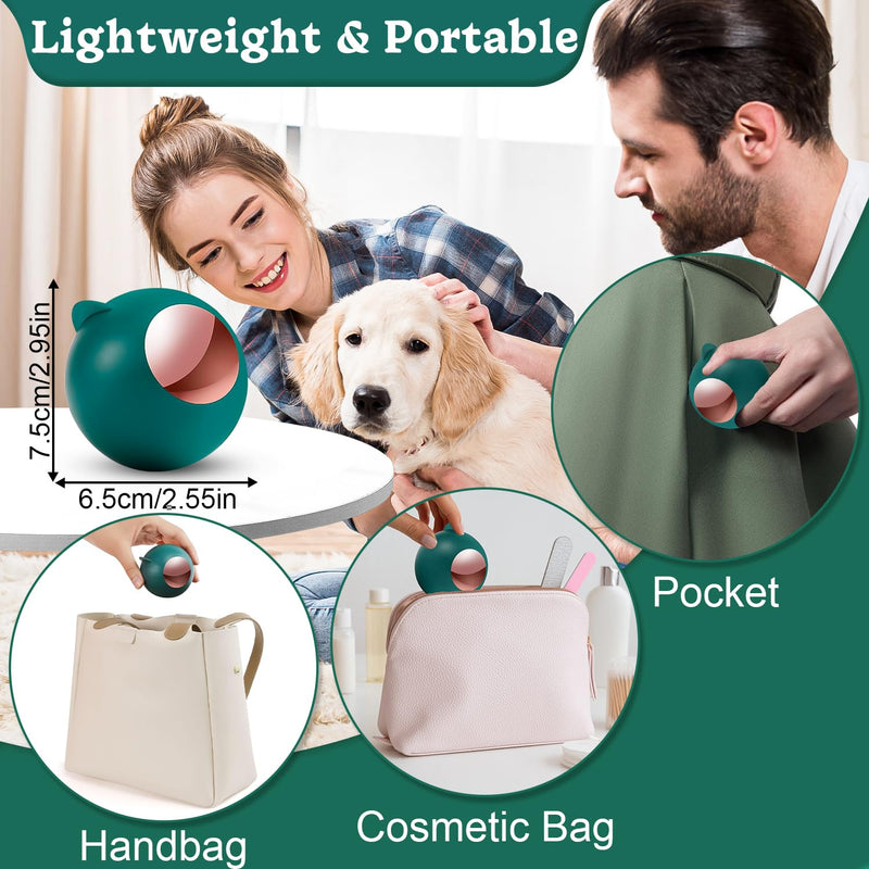 Lint roller, reusable clean ball for the bag, washable lint roller, hair remover ball, sticky roller ball, lint remover for animal hair, lint (green). - BeesActive Australia
