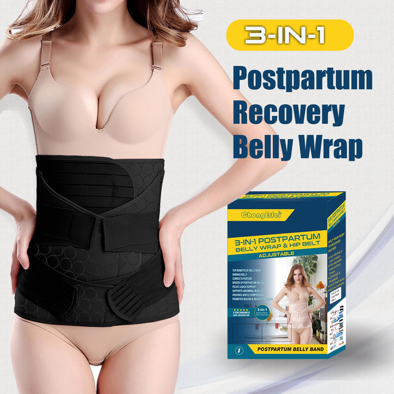 3 in 1 Postpartum Belly Band - Postpartum Belly Support Recovery Wrap, After Birth Brace, Slimming Girdles, Body Shaper Waist Shapewear, Post Surgery Pregnancy Belly Support Band (S/M, Black) S/M - BeesActive Australia