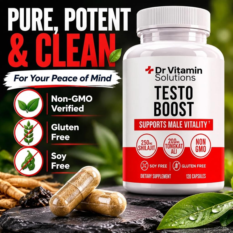 Testosterone Booster for Men - Tongkat Ali & Ashwagandha, 60 Day Supply | Shilajit 250mg, Fenugreek, Zinc, Vitamin D3, Boron - 120 Capsules, Energy Stamina Strength, Made in USA, Non-GMO 120 Count (Pack of 1)