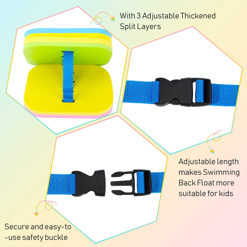 Macarrie Swimming Floats for Kids Swim Belts Swim Bubbles 3 Layers Back Floats Adjustable for Safety Training Beginners Swimming Sport Pool Lesson(2 Pack) - BeesActive Australia