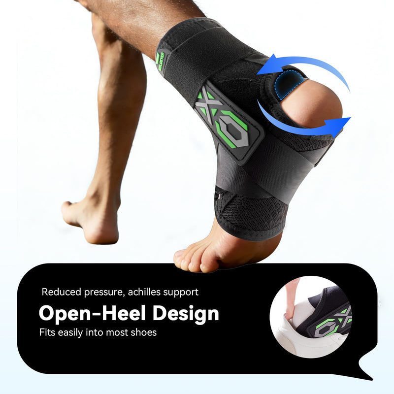 Upgraded Ankle Brace for Sprained Ankle [Stronger Support & Ultra Breathable] Ankle Support with Side Stabilizing Pads, Adjustable Quick Lace Up Ankle Stabilizer for Injury Recovery, Sports, Men&Women Black Medium