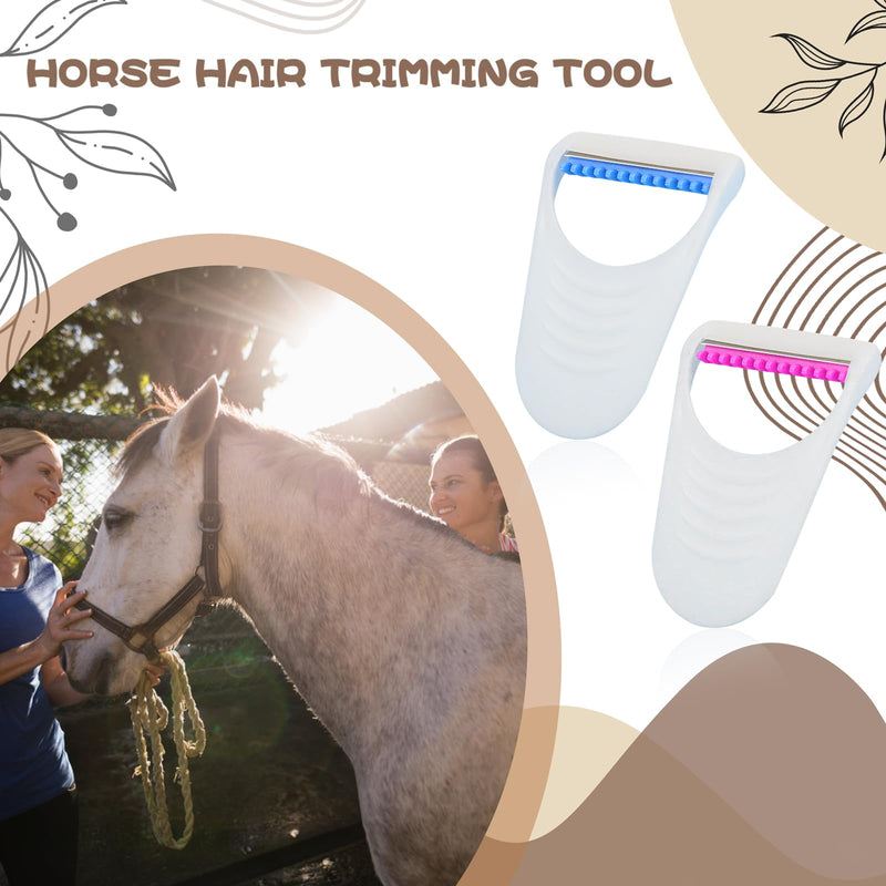 6 PCS Horse Clippers Horse Grooming Kit, Disposable Grooming Razor with Protection Cap, Stainless Steel Blade Razors, Razor Thinning Comb, Suitable for Horse Dog - BeesActive Australia