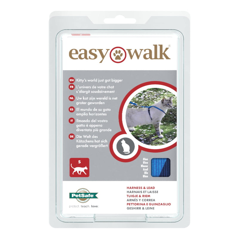 PetSafe Easy Walk Cat Harness, With Elastic Bungee Leash, For Walking Your Cat, Size M, Blue, CWMK-M-RYL-19 - BeesActive Australia