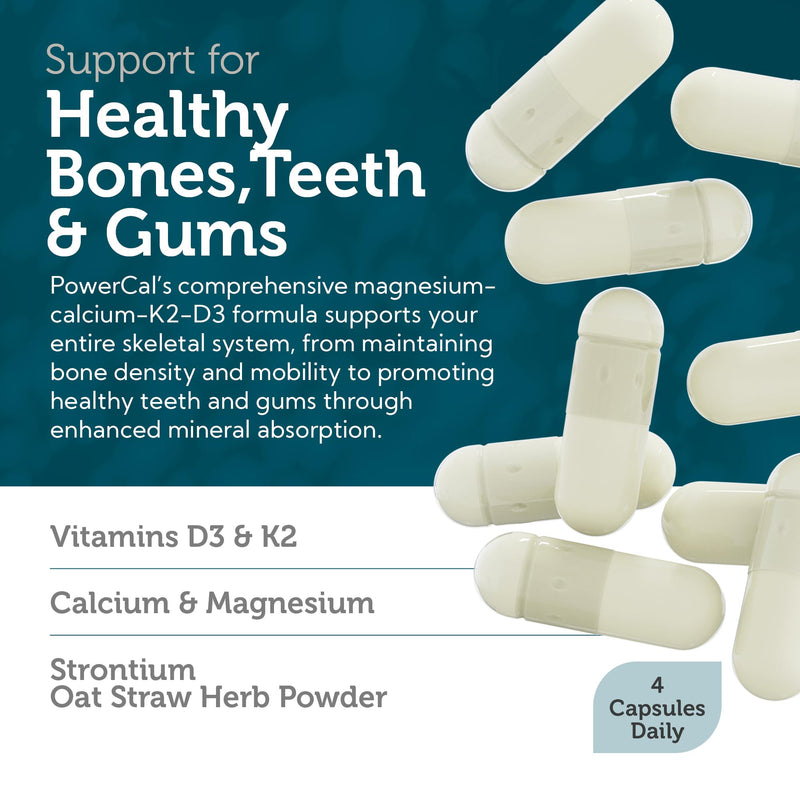 Zahler PowerCal - Calcium with Vitamin D3, K2 & Magnesium - Teeth, Gums & Bone Strength Support - Kosher - for Women & Men - 120 Capsules 120 Count (Pack of 1)