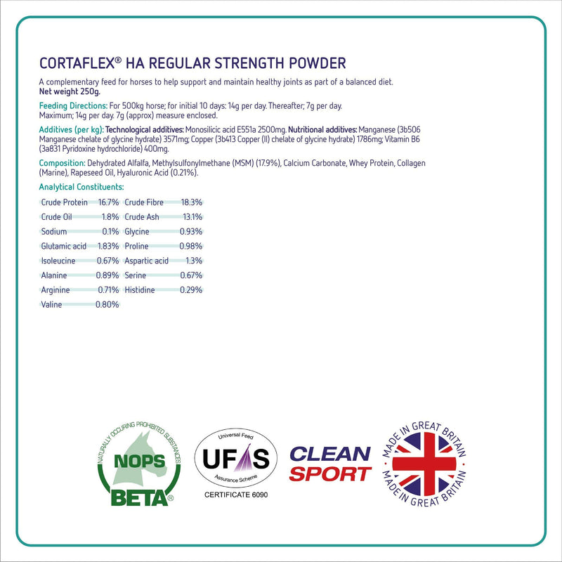 Equine America Cortaflex Regular Strength Powder | Premium Ready To Use Horse & Pony Supplement | Comprehensive Support For Joints & Mobility | 250g 250 g (Pack of 1)