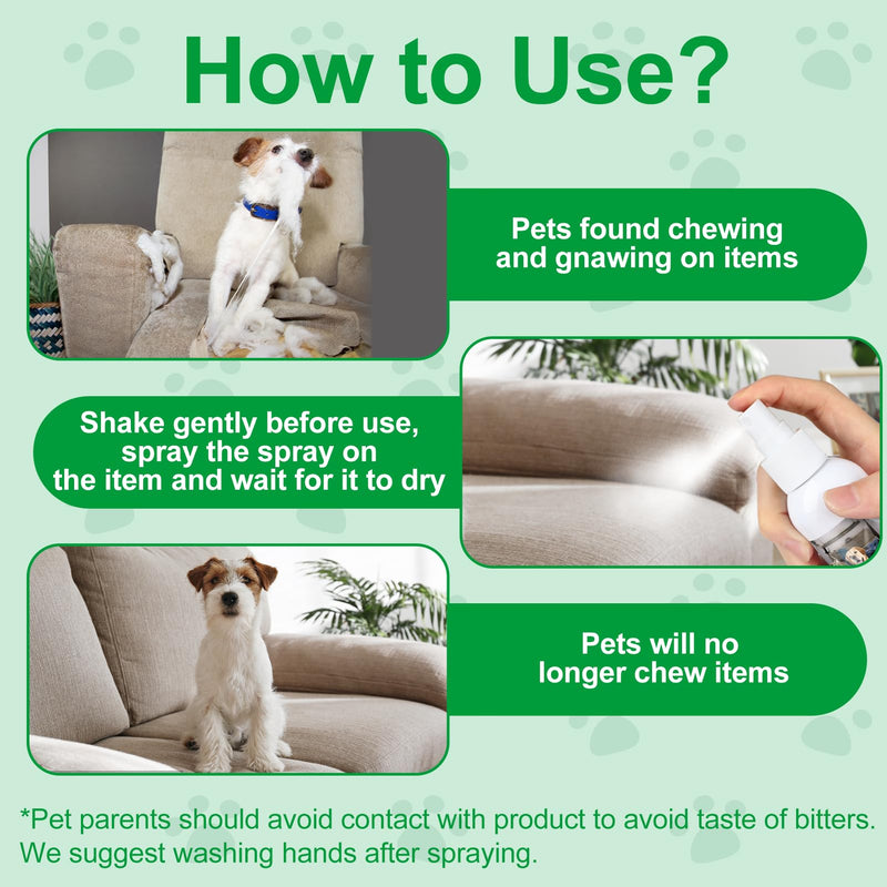 Bitter Apple Spray for Dogs to Stop Chewing. 175ML No Chew Spray for Dogs. Dog Training & Behavior Aids. Effective Anti-Scratch Furniture Protector. Alcohol-Free & Non-Toxic, Indoor & Outdoor Safe. Green - BeesActive Australia
